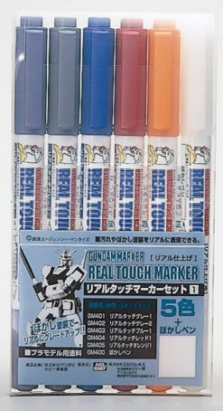 GSI Mr.Hobby GMS112 Gundam Marker Real Touch Marker Set 1 (6 Piece)