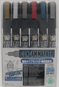 GSI Mr.Hobby GMS126 Gundam Marker Ultra Fine Set 2 (6 Piece)